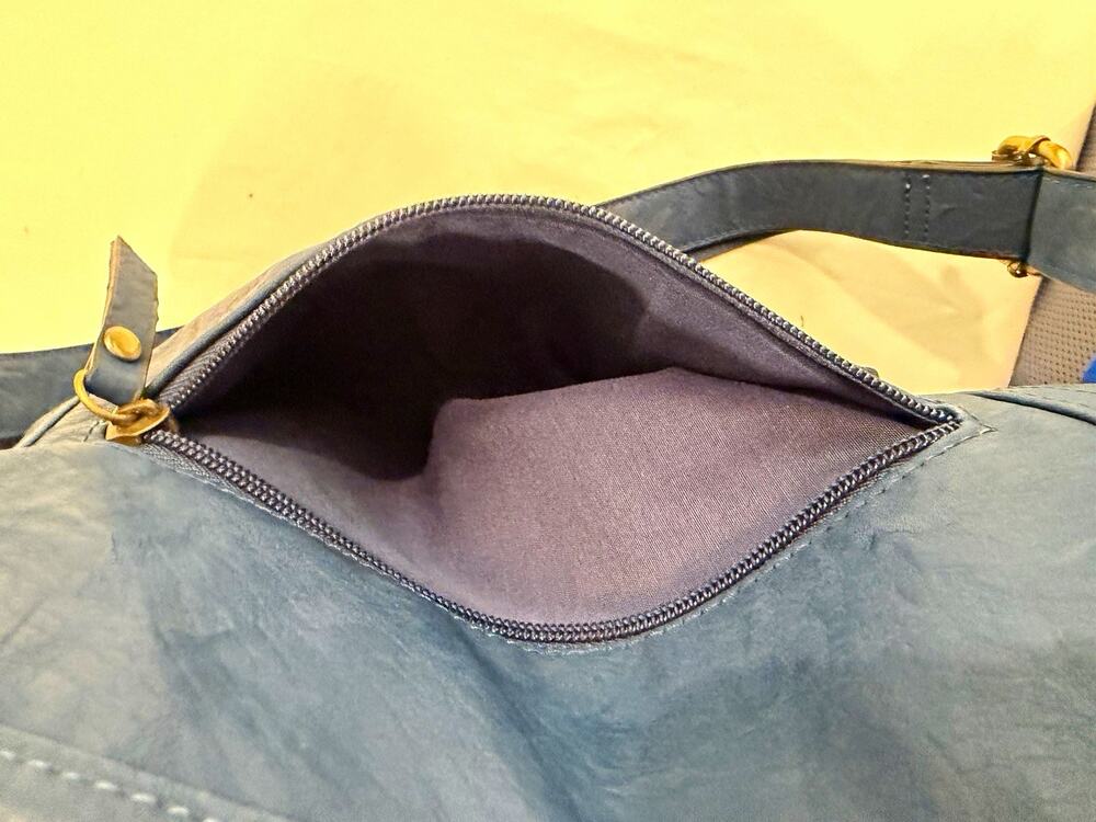 Bueno Blue Crossbody Shoulder Bag Adjustable Strap Zip Closure Outer Pockets
